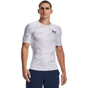 UA Iso-Chill Compression SS UAアイソチル コンプレッション ショートスリーブ 1361514 100_WHT/BLK MDサイズ [コンディショニングウェア シャツ メンズ]