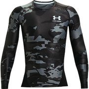 UA Iso-Chill Compression LS UAアイソチル コンプレッション ロングスリーブ 1361523 001_BLK/WHT MDサイズ [コンディショニングウェア シャツ メンズ]