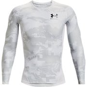 UA Iso-Chill Compression LS UAアイソチル コンプレッション ロングスリーブ 1361523 100_WHT/BLK SMサイズ [コンディショニングウェア シャツ メンズ]