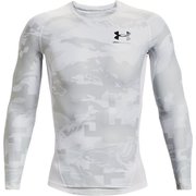 UA Iso-Chill Compression LS UAアイソチル コンプレッション ロングスリーブ 1361523 100_WHT/BLK MDサイズ [コンディショニングウェア シャツ メンズ]