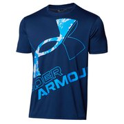 UA TECH WORD MARK SEASONAL UAテック ワード マーク シーズナル 1364328 408_ADY/BCT SMサイズ [フィットネス シャツ メンズ]