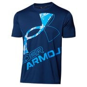 UA TECH WORD MARK SEASONAL UAテック ワード マーク シーズナル 1364328 408_ADY/BCT LGサイズ [フィットネス シャツ メンズ]