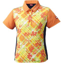 NW2181 64 S [卓球ゲームシャツ FURACHECKS SHIRT（フラチェックスシャツ） 女子用 オレンジ S]
