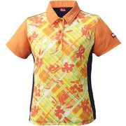 NW2181 64 O [卓球ゲームシャツ FURACHECKS SHIRT（フラチェックスシャツ） 女子用 オレンジ O]