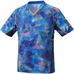NW2191 09 L [卓球ゲームシャツ MOVESTAINED SHIRT（ムーブステンドシャツ） 男女兼用 ブルー L]