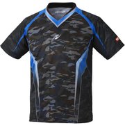 NW2193 71 O [卓球ゲームシャツ SKYCAMOUFLA SHIRT（スカイカモフラシャツ） 男女兼用 ブラック O]
