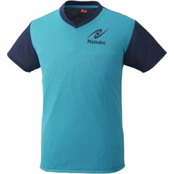 NX2090 09 J130 [卓球アパレル VNT-4（VネックTシャツ-4） 男女兼用・ジュニア対応 ブルー J130]
