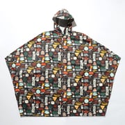 スペイパインズポンチョ Spey Pines Poncho PM0084 Black Camping Print 010 Sサイズ [アウトドア レインジャケット メンズ]