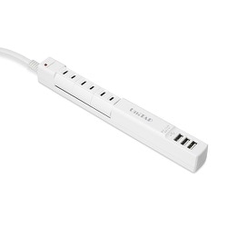 3ポートUSB給電機能付回転式3個口OAタップ ホワイト PPSR-UTAP6BWH