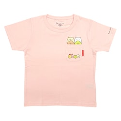 22833895 すみっコぐらし KIDS ポケットにすみっコ Tシャツ PINK 130cm [キャラクターグッズ]