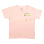 22833895 すみっコぐらし KIDS ポケットにすみっコ Tシャツ PINK 130cm [キャラクターグッズ]