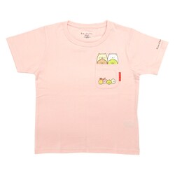 22833895 すみっコぐらし KIDS ポケットにすみっコ Tシャツ PINK 140cm [キャラクターグッズ]