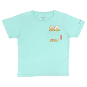 22833895 すみっコぐらし KIDS ポケットにすみっコ Tシャツ SAX 120cm [キャラクターグッズ]
