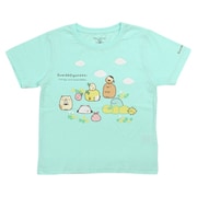 22833896 すみっコぐらし KIDS すみっコさんぽ Tシャツ SAX 130cm [キャラクターグッズ]