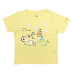22833896 すみっコぐらし KIDS すみっコさんぽ Tシャツ YELLOW 120cm [キャラクターグッズ]