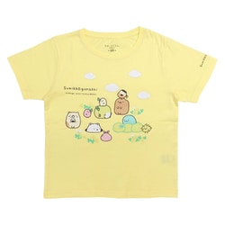 22833896 すみっコぐらし KIDS すみっコさんぽ Tシャツ YELLOW 140cm [キャラクターグッズ]