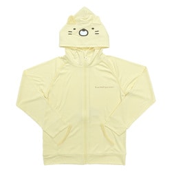 22844405 すみっコぐらし KIDS なりきり ラッシュガード パーカー YELLOW ねこ 140cm [キャラクターグッズ]
