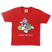 22813559 マリオ KIDS マリオ＆ヨッシー Tシャツ RED 120cm [キャラクターグッズ]