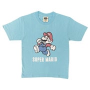 22813560 マリオ KIDS マリオジャンプ Tシャツ SAX 130cm [キャラクターグッズ]