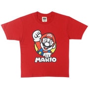 22823715 マリオ KIDS フェイス Tシャツ RED 130cm [キャラクターグッズ]