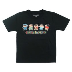 22853222 クレヨンしんちゃん KIDS しんのすけ バリエーション Tシャツ BLACK 130cm [キャラクターグッズ]