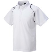 ボタンダウンポロシャツ DTM-4600B (WHT)ホワイト×ブラック Sサイズ [スポーツウェア シャツ ユニセックス]