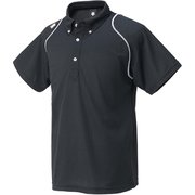 ボタンダウンポロシャツ DTM-4600B (BLK)ブラック×ホワイト Lサイズ [スポーツウェア シャツ ユニセックス]