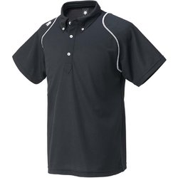 ボタンダウンポロシャツ DTM-4600B (BLK)ブラック×ホワイト Oサイズ [スポーツウェア シャツ ユニセックス]