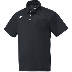 ポロシャツ（ポケット付） DTM-4601B (BLK)ブラック×ホワイト Oサイズ [スポーツウェア シャツ ユニセックス]