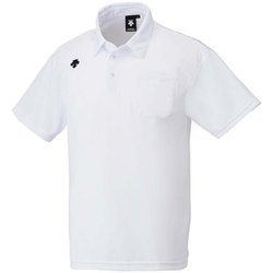 ポロシャツ（ポケット付） DTM-4601B (WHT)ホワイト×ブラック Lサイズ [スポーツウェア シャツ ユニセックス]