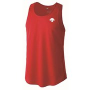 ワンポイントランニングシャツ DRN-4703 (RED)レッド XOサイズ [機能性スポーツウェア シャツ メンズ]