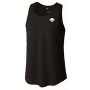 ワンポイントランニングシャツ DRN-4703 (BLK)ブラック XOサイズ [機能性スポーツウェア シャツ メンズ]