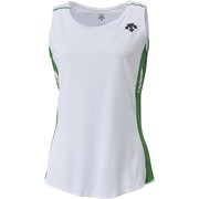 ランニングシャツ DRN-4721W (WGR)ホワイト×グリーン Lサイズ [ランニングウェア シャツ レディース]