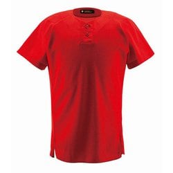 2ボタンシャツ DB-1012 (RED)レッド XOサイズ [野球ウェア ユニフォームシャツ]