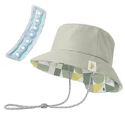 HCC-H21GN [ice coorde（アイスコーデ） クールハット フォレストカーキ＆レモンイエロー]