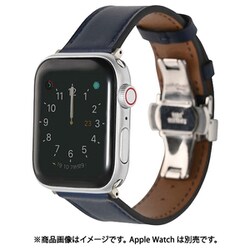 PHDFFLW6S-NV [Apple Watch 38/40mm 対応本革バンド バタフライバックル ネイビー]
