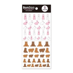 BonBon sticker（ボンボンステッカー） うさぎ＆くま 80694