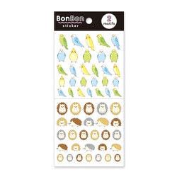 BonBon sticker（ボンボンステッカー） インコ＆ハリネズミ 80695