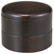山中塗 木製 丸二段重 4.0 約12×10cm 栓 黒摺 SJ-0221