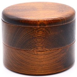 山中塗 木製 丸二段重 4.0 約12×10cm 栓 茶摺 SJ-0222