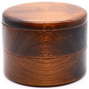 山中塗 木製 丸二段重 4.0 約12×10cm 栓 茶摺 SJ-0222