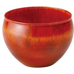 山中塗 Colorful 木製 猪口 約6cm オレンジ SX-0654