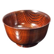 山中塗 木製 汁椀 4.3 欅 羽反 茶摺 SO-0506