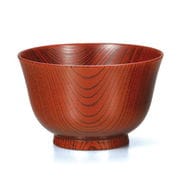 山中塗 木製 丼 4.7 欅 羽反 赤摺 SO-0320