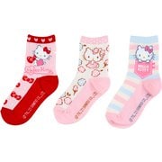 サンリオキャラクターズ キッズソックス 3足セット 16-18cm ハローキティ（リボン） [キャラクターグッズ]