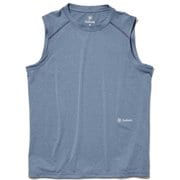 ストレッチメランジスリーブレスTシャツ Stretch Melange Sleeveless T-shirt GA61127P グラファイトネイビー(GN) XLサイズ [ランニングウェア シャツ メンズ]