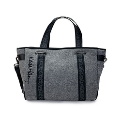 キースヘリング ラウンドバッグ トートバッグ グレー Keith Haring キース・ヘリング ラウンドバッグ : GDOゴルフ