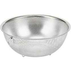 アットアクア ステンレスパンチボウル型ザル 24cm足付 HB-4112