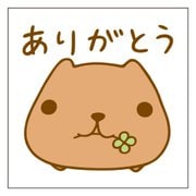 KB550F カピバラさん スタンプ 30×30 ありがとう [キャラクターグッズ]