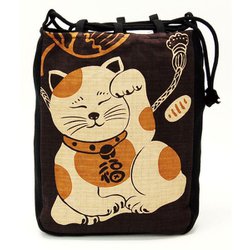 885756 [日本製 厄除け粋柄 信玄袋 招き猫]